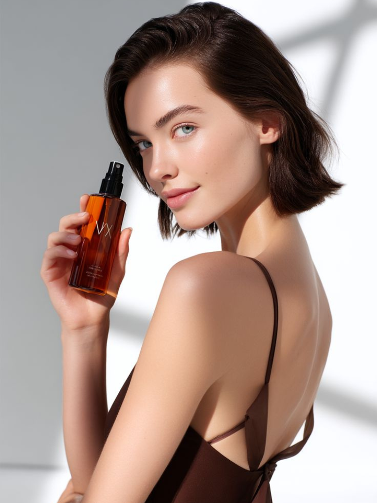 Woman with glowing skin enjoying Your Daily Glow